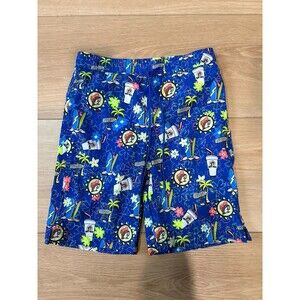 Buc-ees Swim Trunks Shorts Surfer Surfing Mesh Lined Pockets Blue Boys Xs-6-7